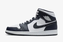 Air Jordan 1 Mid Obsidian White Black SKU-554724-174
