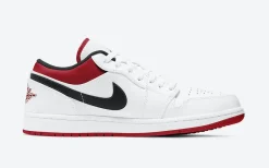 Air Jordan 1 Low White University Red Noir SKU-553558-118