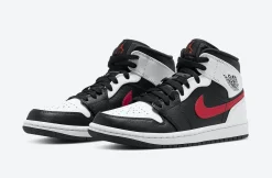 Air Jordan 1 Mid Negro Chile Rojo Blanco SKU-554724-075(2)