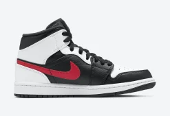 Air Jordan 1 Mid Negro Chile Rojo Blanco SKU-554724-075(4)