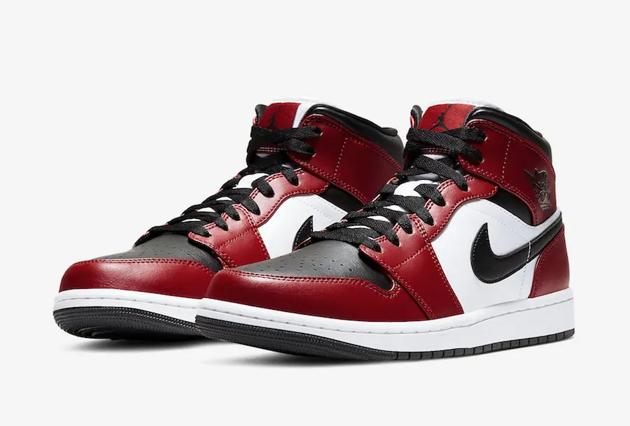 Air Jordan 1 Mid Chicago zwarte neus SKU-554724-069(2)