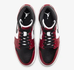 Air Jordan 1 Mid Chicago zwarte neus SKU-554724-069(3)