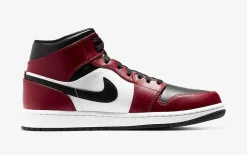 Air Jordan 1 Mid Chicago zwarte neus SKU-554724-069(4)