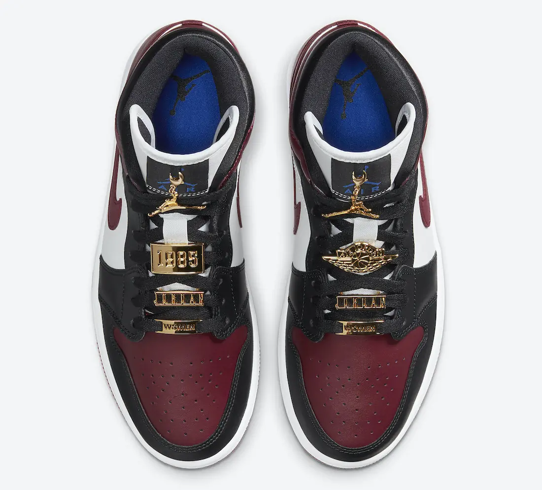 Air Jordan 1 Mid Dark Beetroot Gold Pendant SKU-CZ4385-016(3)