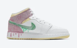 Air Jordan 1 Mid GS Vernice Drip SKU-DD1666-100(4)