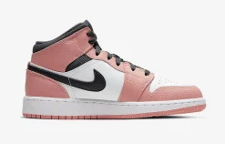 Air Jordan 1 Mid GS Quarzo Rosa SKU-555112-603(4)