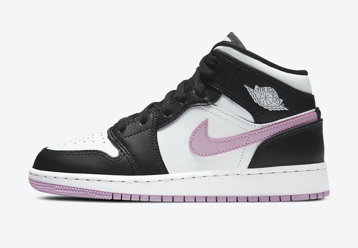 Air Jordan 1 Mid GS Bianco Rosa Artico Chiaro SKU-555112-103