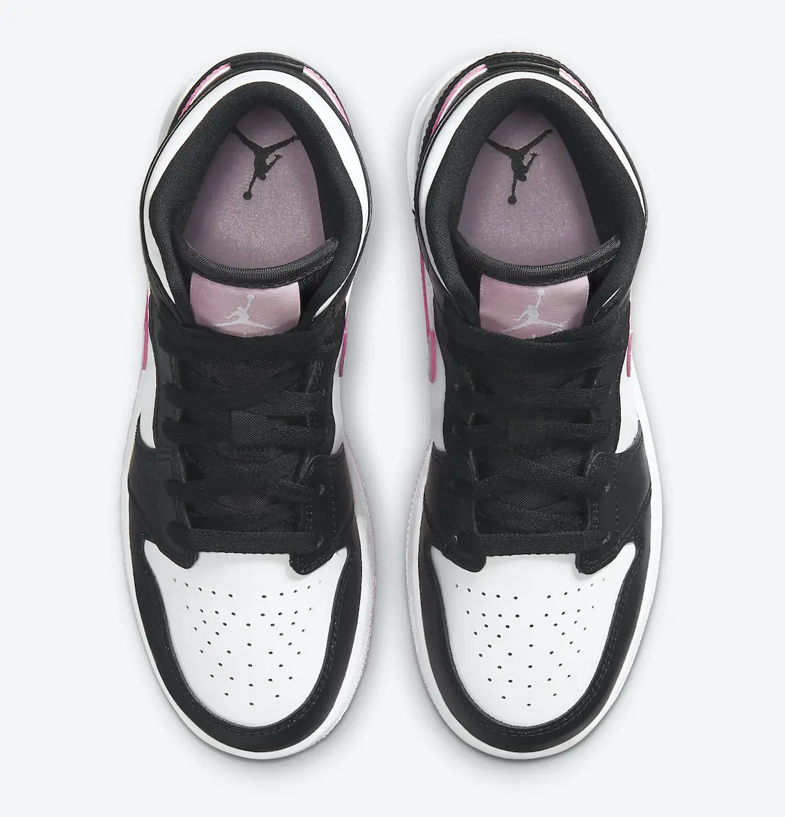 Air Jordan 1 Mid GS Bianche Rosa Artico Chiaro SKU-555112-103(2)