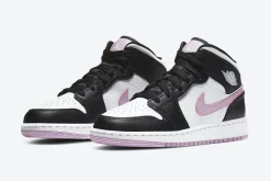 Air Jordan 1 Mid GS Bianche Rosa Artico Chiaro SKU-555112-103(3)