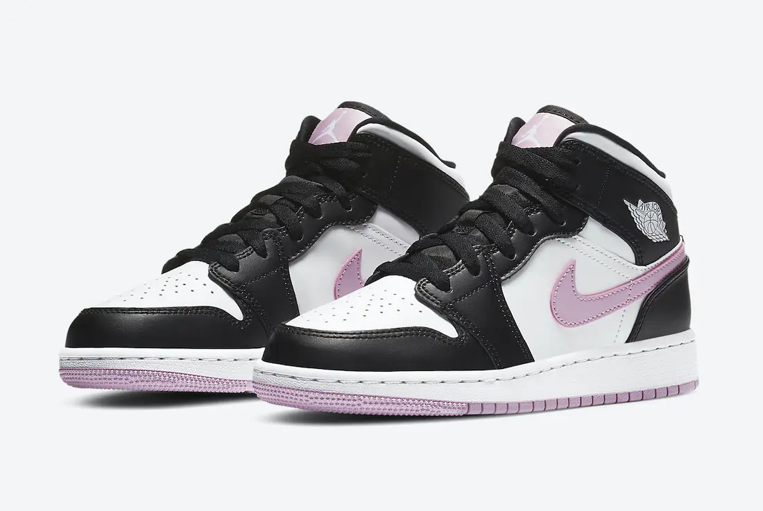 Air Jordan 1 Mid GS Bianche Rosa Artico Chiaro SKU-555112-103(3)