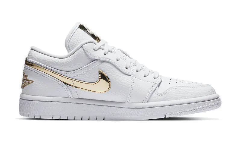 Air Jordan 1 Low wit metallic goud SKU-CZ4776-100