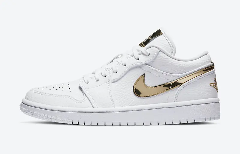 Air Jordan 1 Low Wit Metallic Goud SKU-CZ4776-100(1)