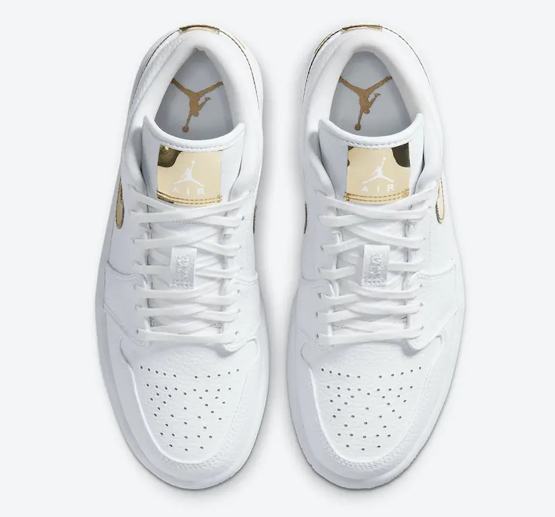 Air Jordan 1 Low Wit Metallic Goud SKU-CZ4776-100(4)