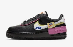 Nike Air Force 1 Shadow Femme Abnehmbare Patches Schwarz Rosa SKU-CU4743-001