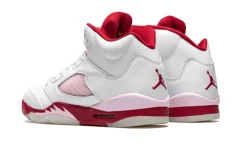 Zapatillas Air Jordan 5 Retro Blanco Rosa Rojo SKU-440892-106(2)