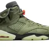 Travis-Scott Air Jordan 6 Medio Verde Oliva SKU-CN1084-200